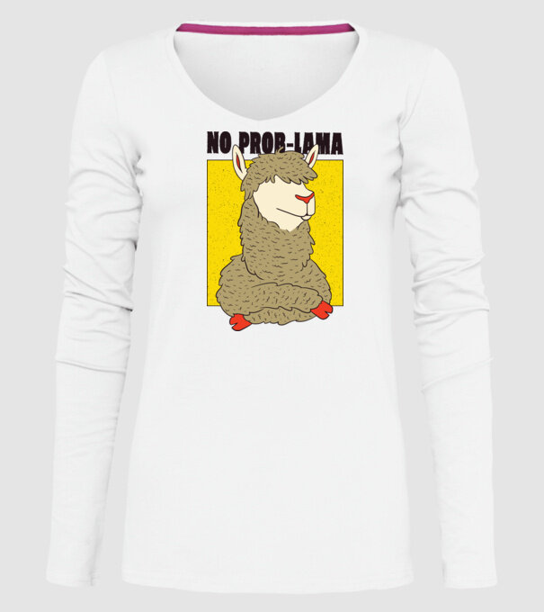 No Prob LLama - Lama model alb pe tricou