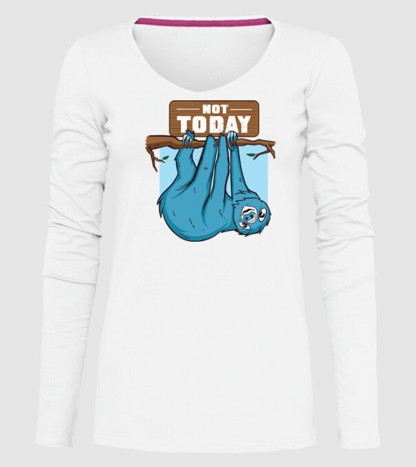 Not today Leneș model alb pe tricou