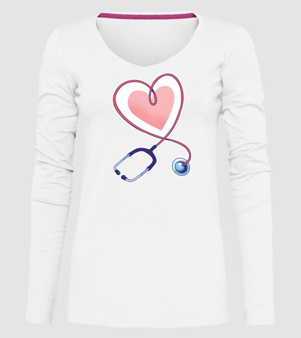 Soră Asistentă Stetoscop model alb pe tricou