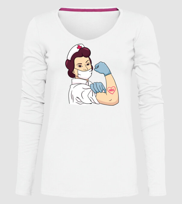 Soră Asistentă model alb pe tricou