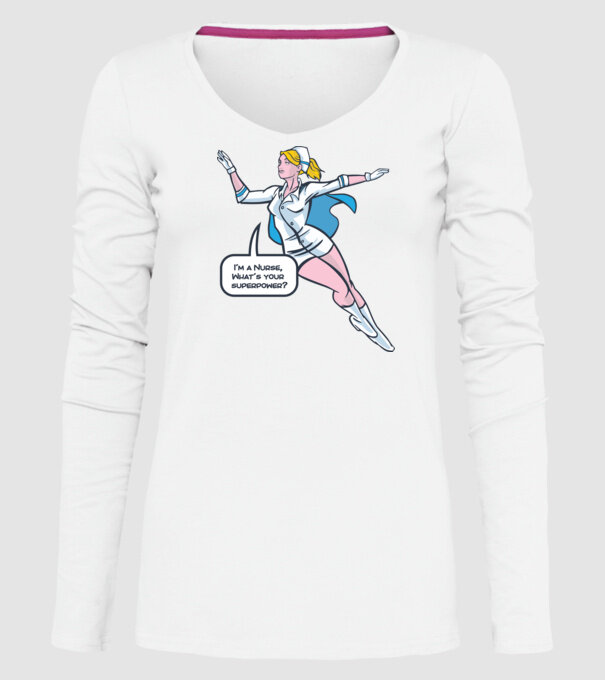Sunt asistentă medicală, care este superputerea ta? model alb pe tricou