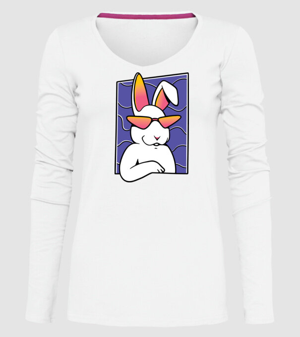 Iepuraș model alb pe tricou