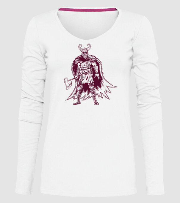 Războinic Odin Viking model alb pe tricou