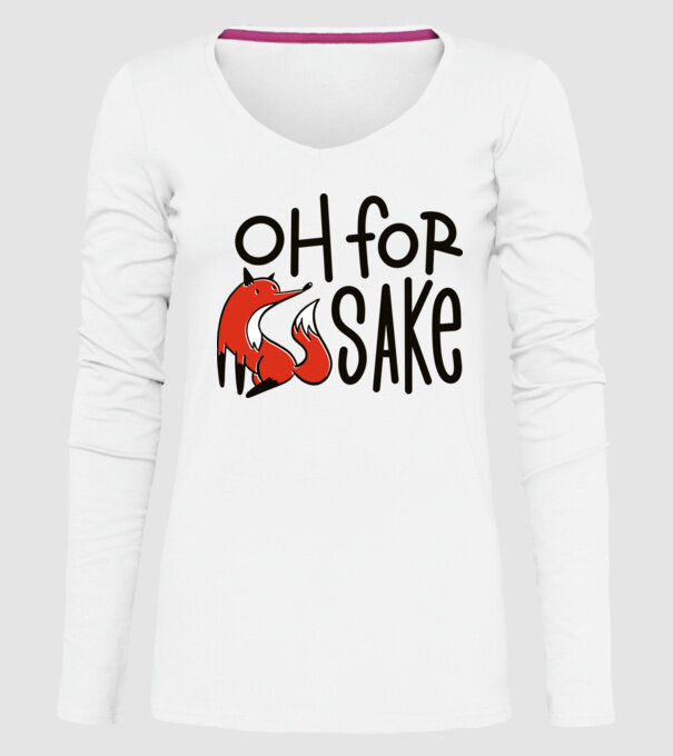 Oh for Fox Sake tricou cu vulpe model alb pe tricou