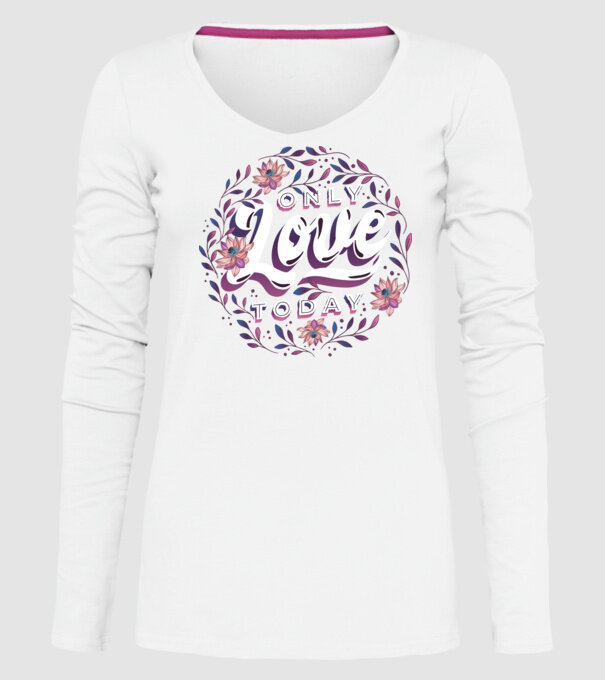 'Only Love Today tricou pentru Valentine''s Day' model alb pe tricou
