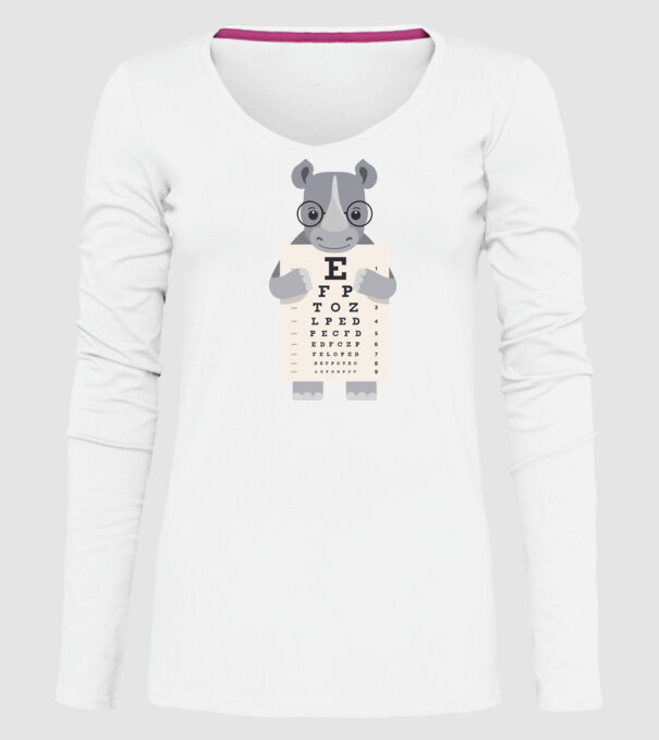Examen oftalmologie rinocer model alb pe tricou