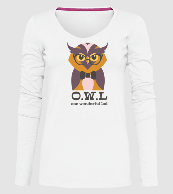 OWL - One wonderful Lad model alb pe tricou