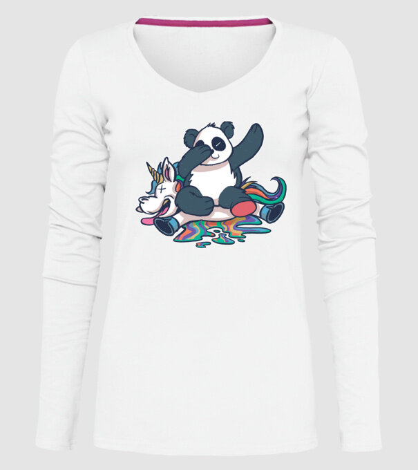 Panda DAB Unicorn model alb pe tricou