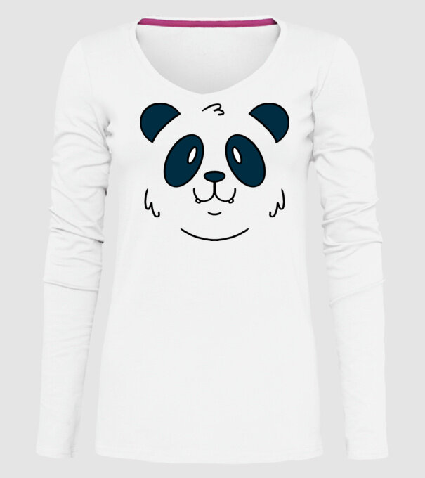 Cap de panda model alb pe tricou