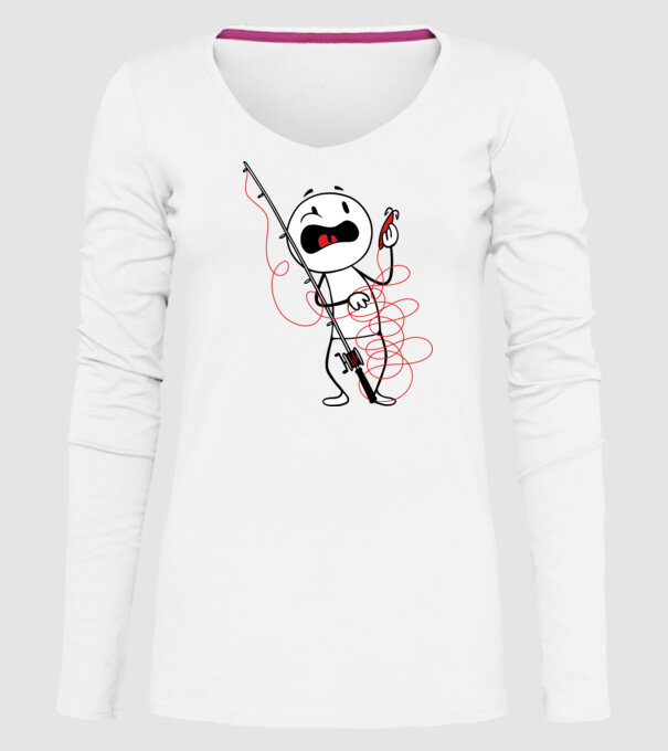 Încurcătură pescar model alb pe tricou