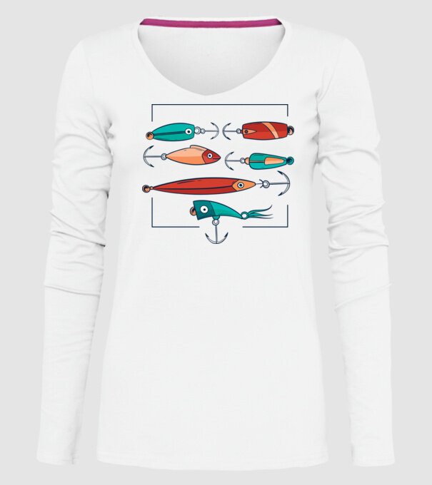 Pescuit la trena Momeli model alb pe tricou