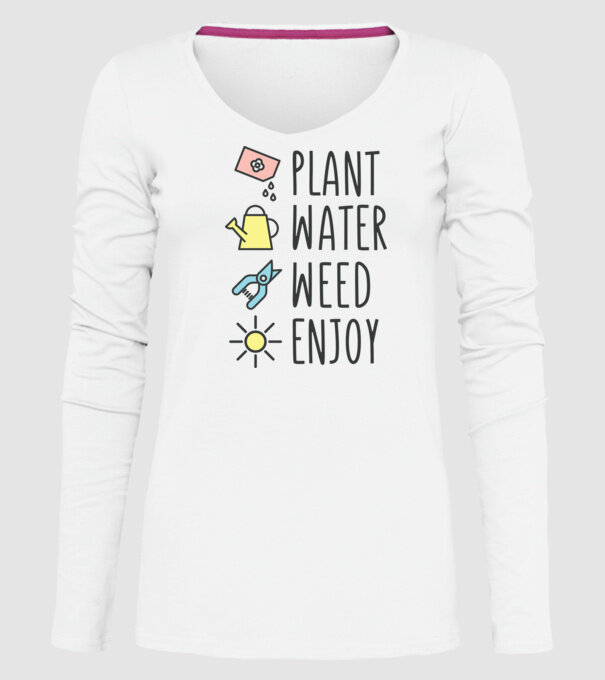 Plant Water Weed Enjoy model alb pe tricou