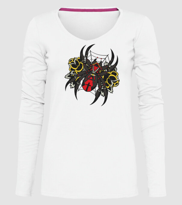 Păianjen model alb pe tricou