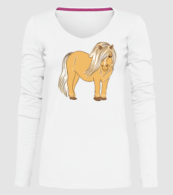 Ponei model alb pe tricou