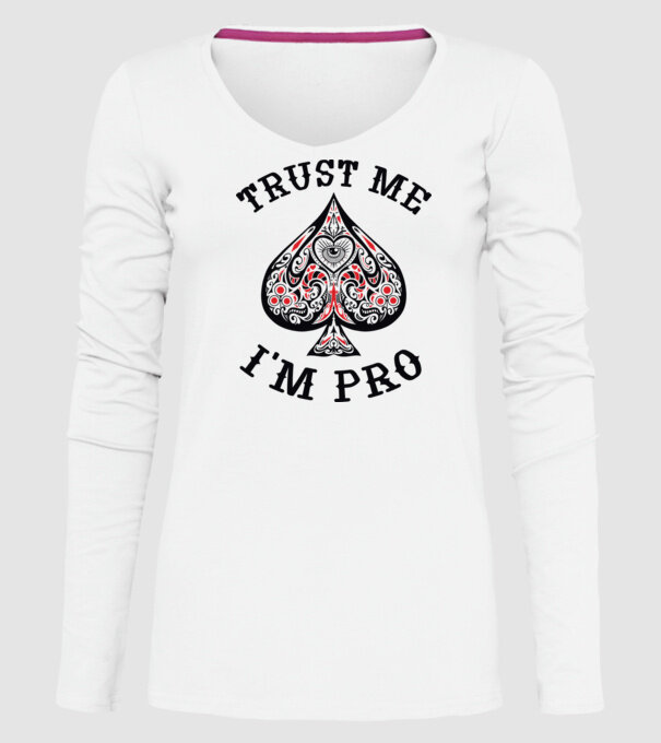 Jucător profesionist de poker model alb pe tricou