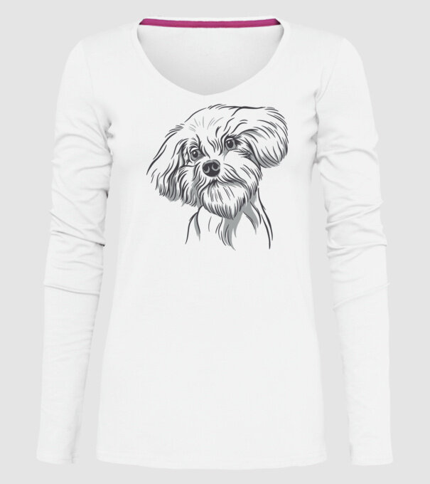 Câine Pudel model alb pe tricou