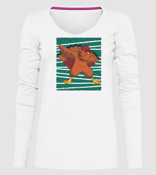 Curcan DAB Ziua Recunoștinței Thanksgiving model alb pe tricou