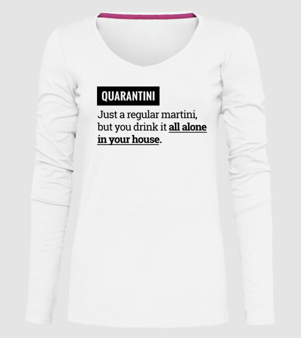 Quarantini - Martini model alb pe tricou