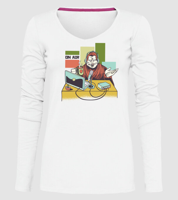 Yeti cu Radio model alb pe tricou