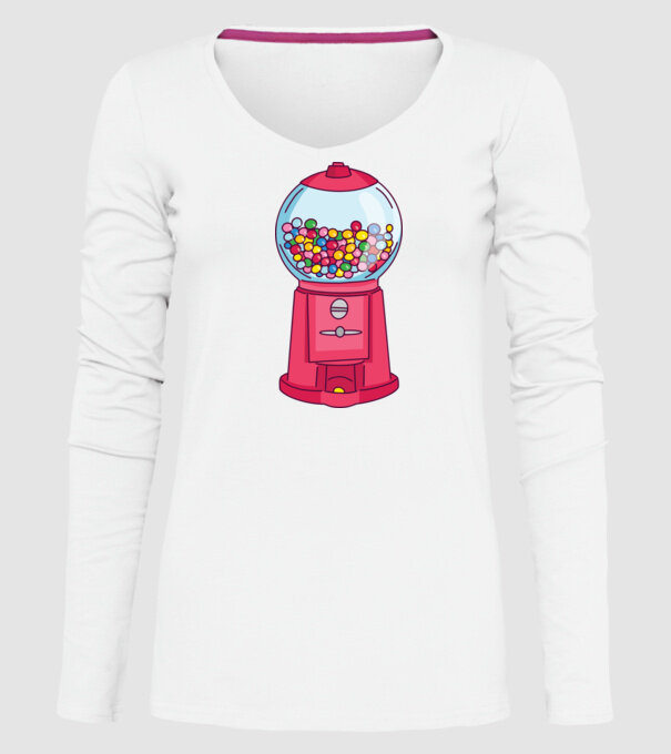 Automat Gumă de mestecat model alb pe tricou