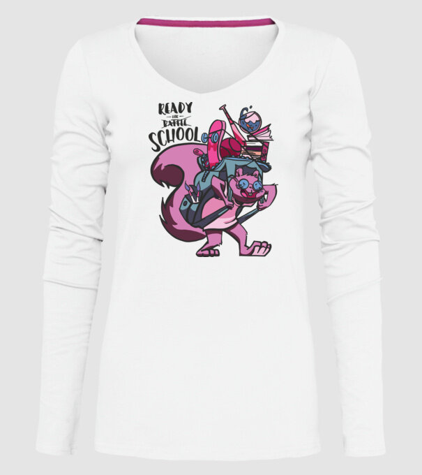 Ready for School model alb pe tricou