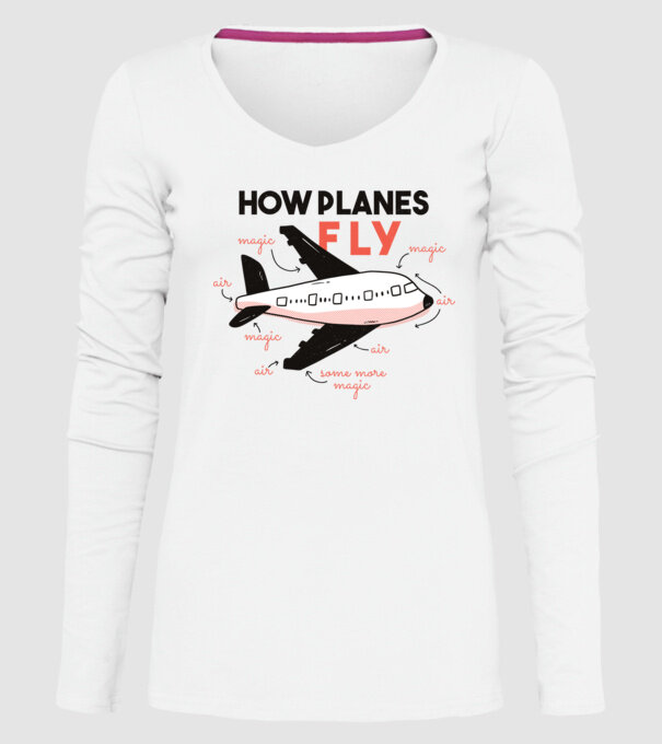 Descriere zbor model alb pe tricou