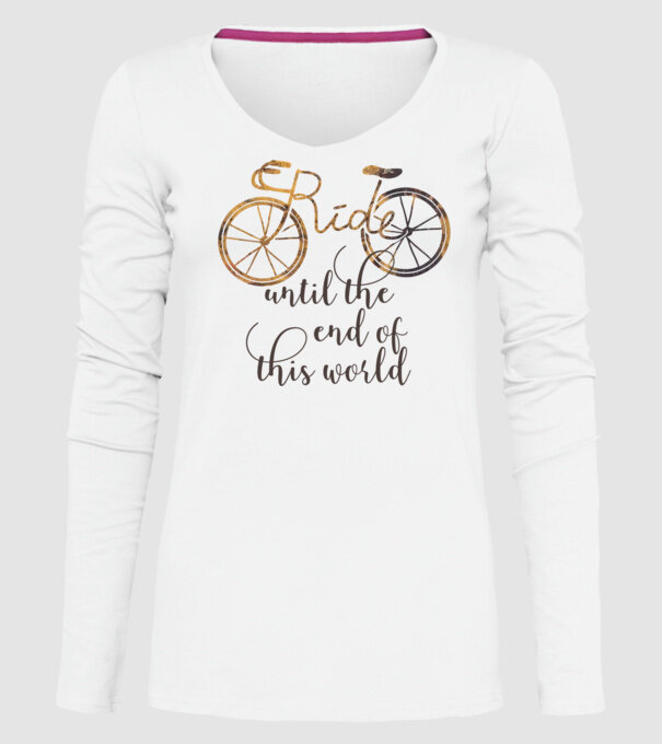 Ride until the end of this world model alb pe tricou