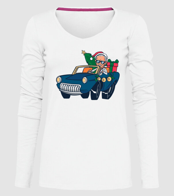 Ridin with Biden Crăciun model alb pe tricou