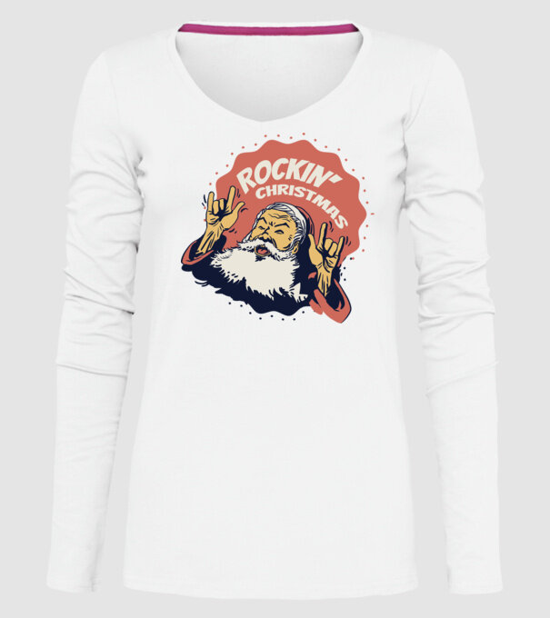 'Rockin'' Christmas Crăciun' model alb pe tricou