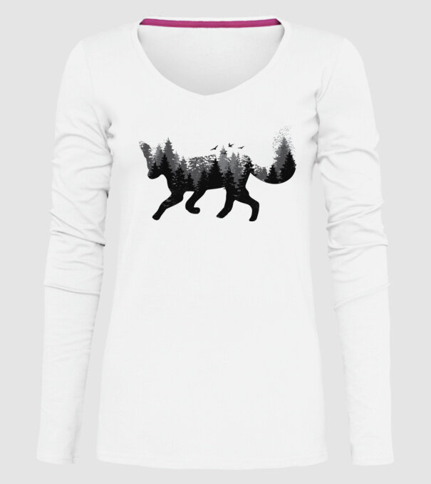 Vulpe pădure Natură model alb pe tricou