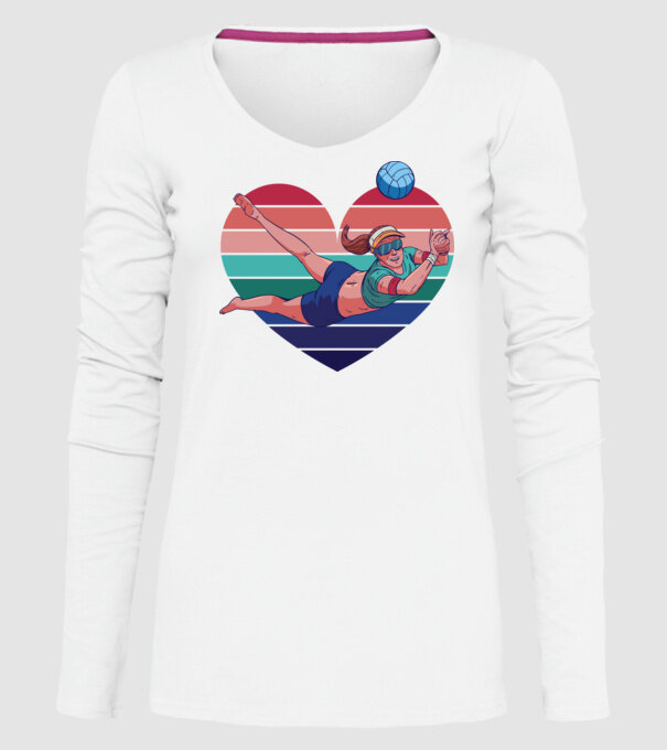 voleibalist retro model alb pe tricou