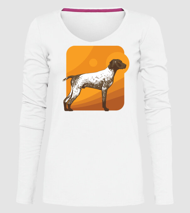 Pointer cu părul scurt model alb pe tricou
