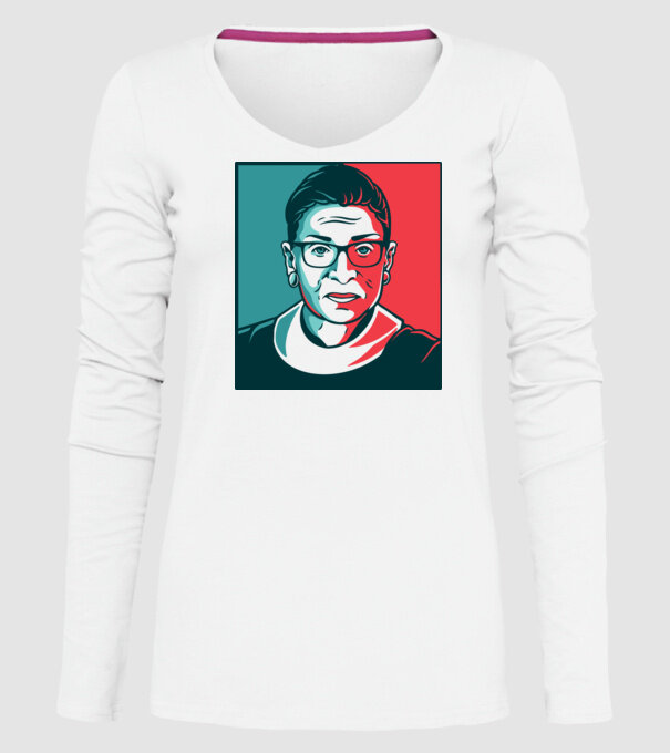 Ruth Bader Ginsburg model alb pe tricou