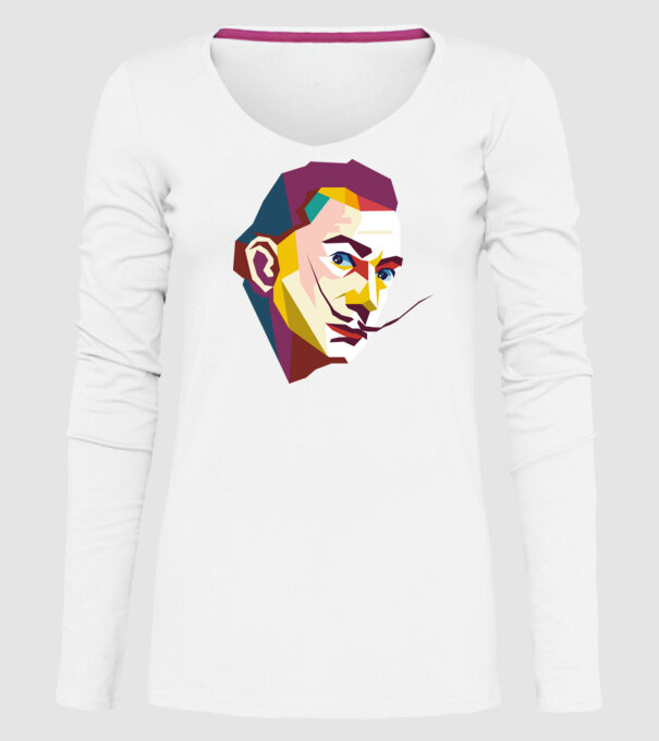 Salvador Dali abstract model alb pe tricou