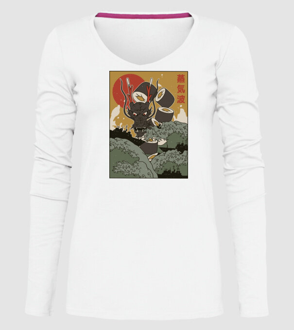 Dragon Sushi model alb pe tricou