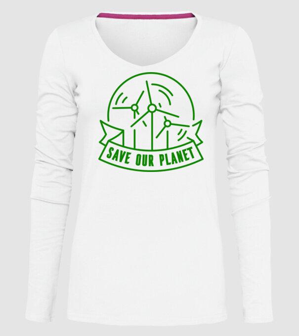 Save Our Planet - Ziua Pământului model alb pe tricou