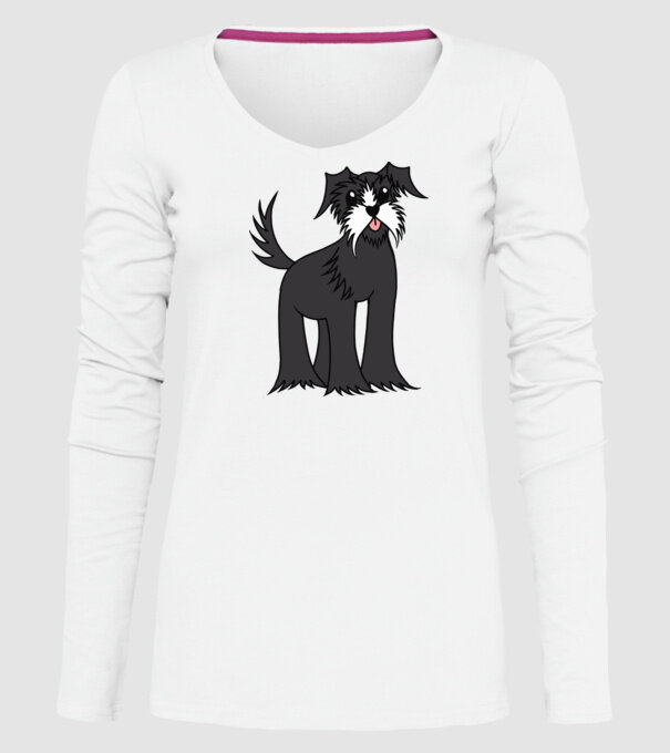 Desen Schnauzer model alb pe tricou