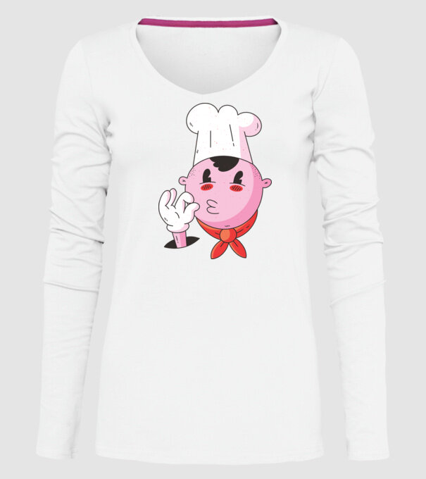 Degustare bucătar model alb pe tricou