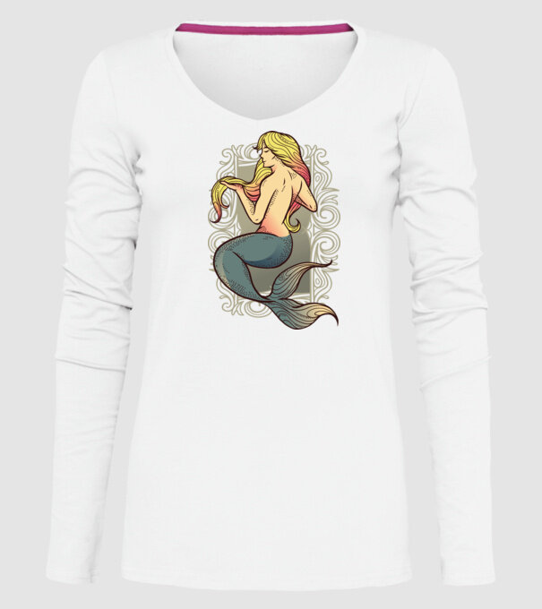 Sirenă model alb pe tricou
