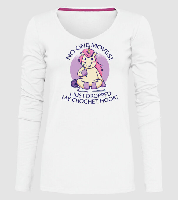 Nu mișcă nimeni, mi-a căzut acul de tricotat - Unicorn model alb pe tricou