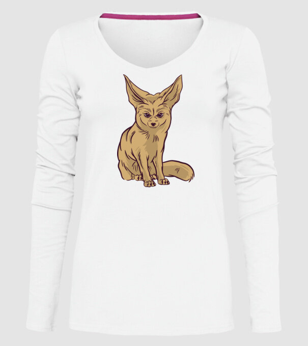 Vulpe de deșert model alb pe tricou
