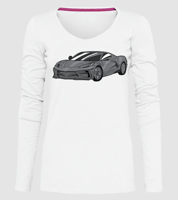 Mașină sport model alb pe tricou