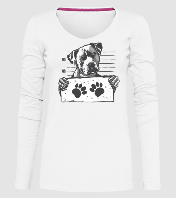 Staffordshire Terrier Închisoare model alb pe tricou