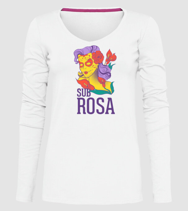 Sub Rosa model alb pe tricou