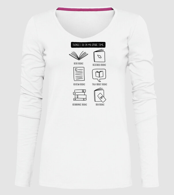 Program de timp liber - Citit model alb pe tricou