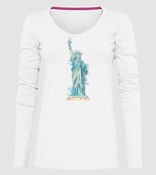 Statuia Libertății model alb pe tricou
