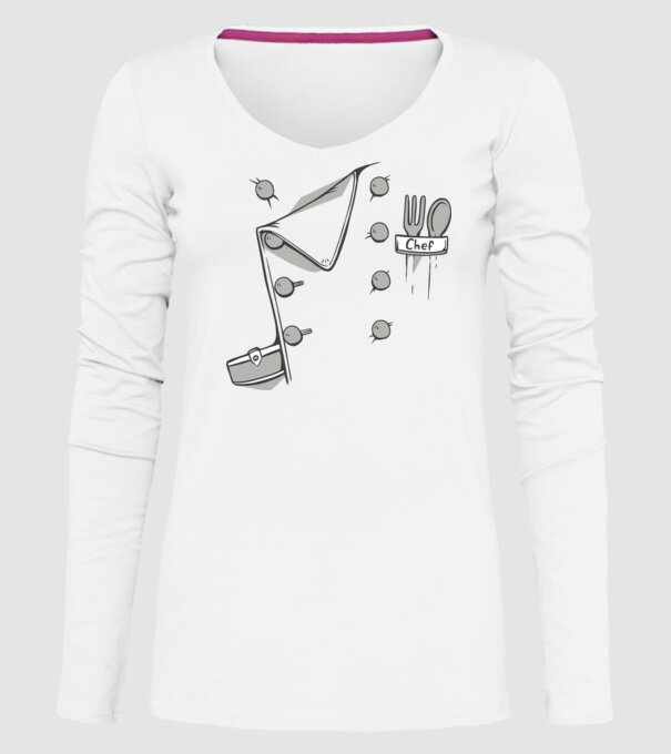 Costum bucătar model alb pe tricou