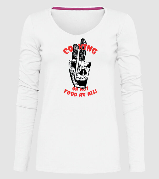 Cuțite de bucătar model alb pe tricou