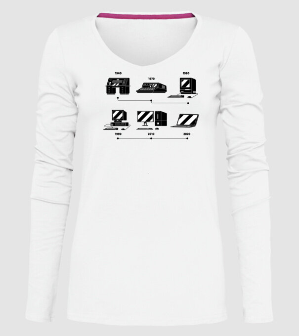 Evoluție Computer model alb pe tricou