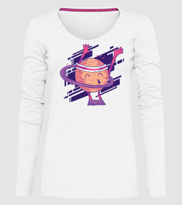 Cerc Hula-Hoop Saturn model alb pe tricou